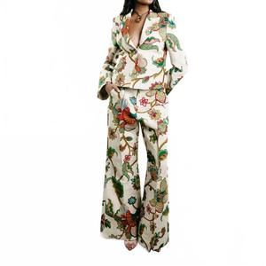 NEW ROSIE ASSOULIN paneled flare pant in floral tapestry